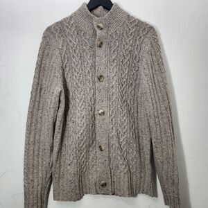 BONOBOS Cable Knit Cardigan Sweater Wool Blend Men'S Sz M Granola Gorpcore